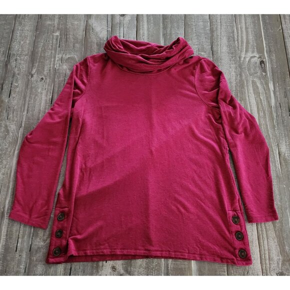 Chico's Women's Turtleneck Shirt Maroon 3/4 Sleeve Top Size 2 ( Size Large) - Picture 5 of 11